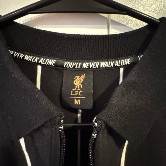 Liverpool Black and White Striped Polo Shirt - Picture 3 of 4